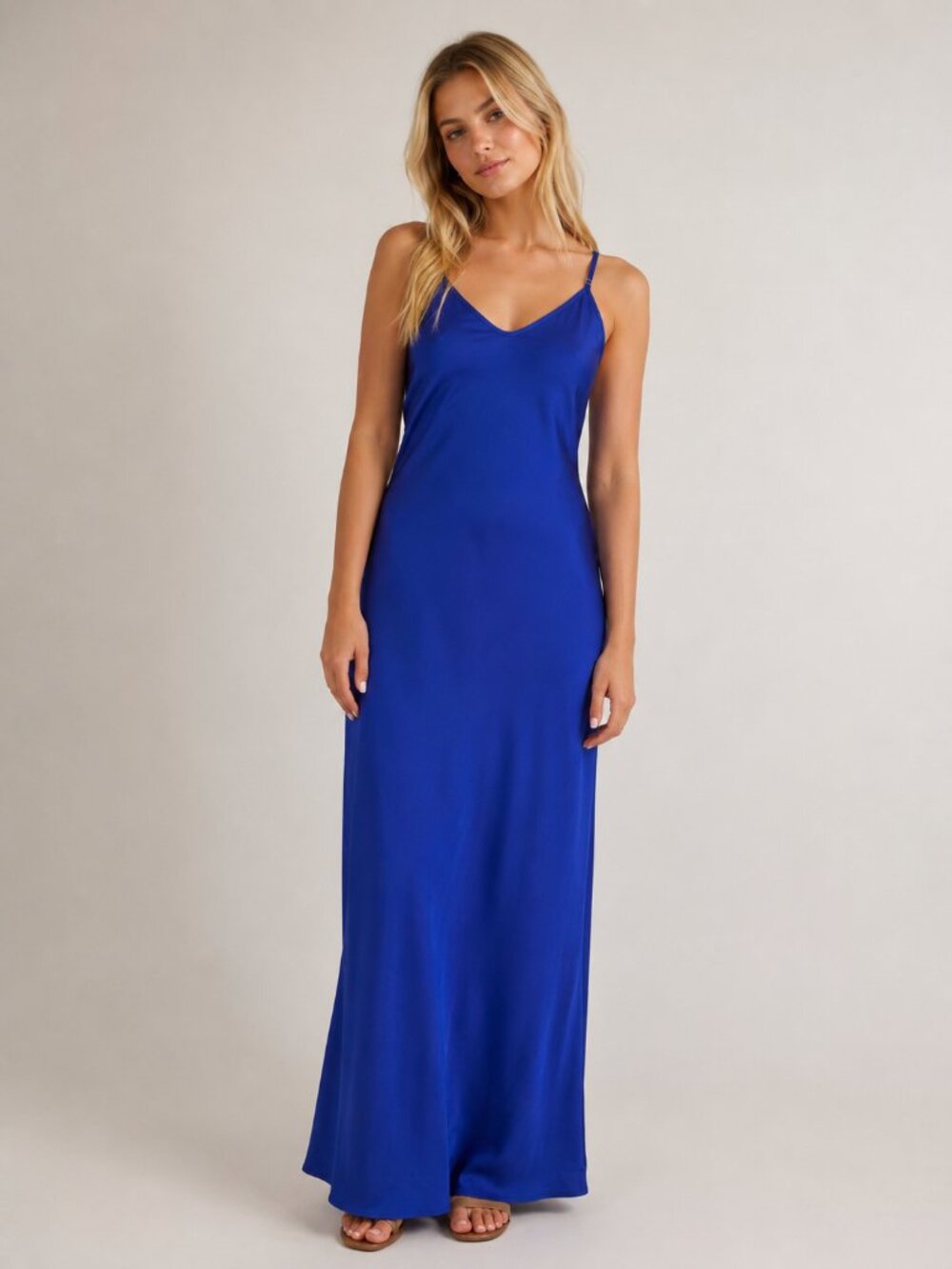 2/$30 Banana Republic Maxi Slip Dress Adjustable Straps Blue Medium #A2418